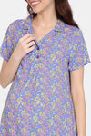Zivame Maternity Floral Pop Woven Pyjama Set - Dutch Canal — thumbnail 5